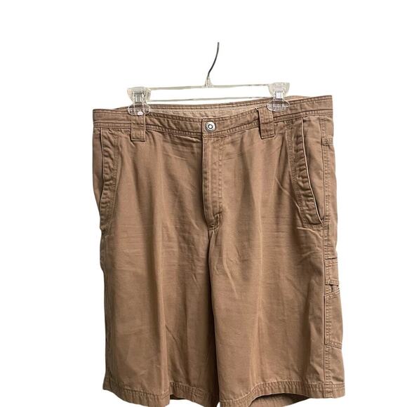Columbia Omni Shield Khaki Shorts Mens Size 36 Outdoor Rugged Canvas Tan Utility - Picture 1 of 5